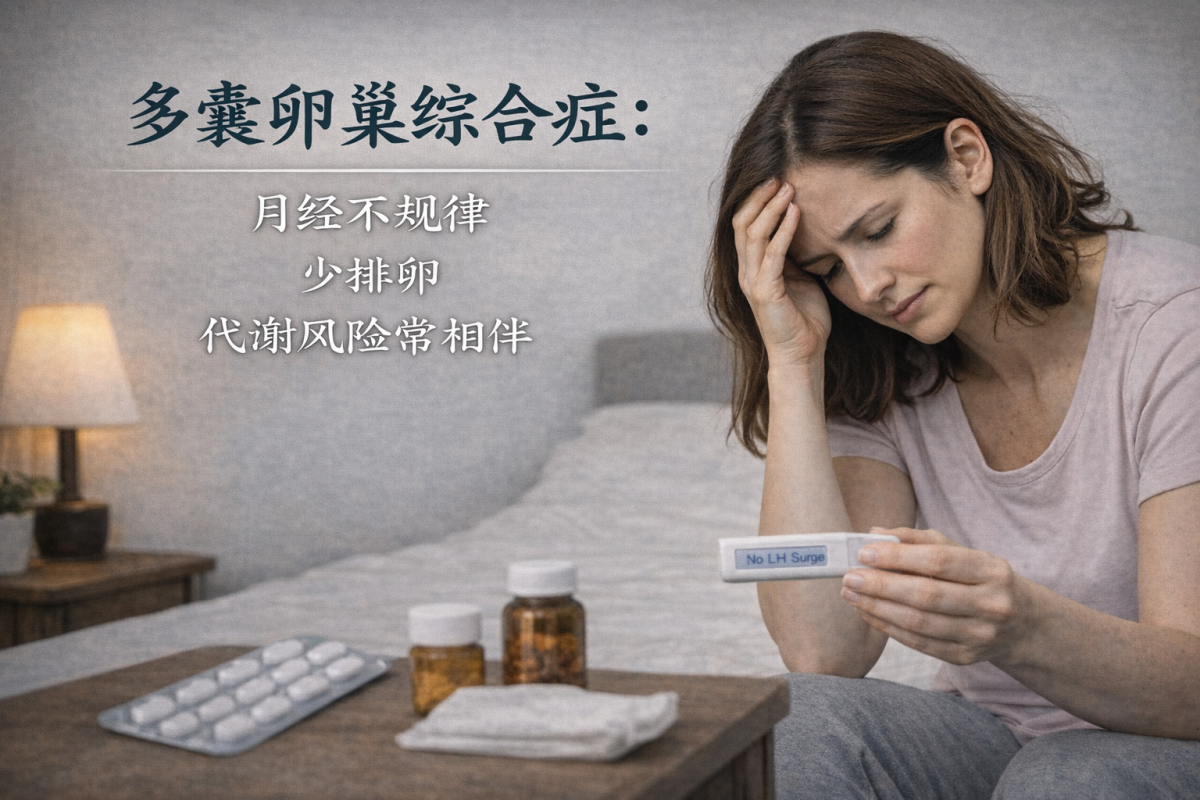 女性因多囊卵巢综合征出现月经不规律和排卵障碍影响生活与备孕